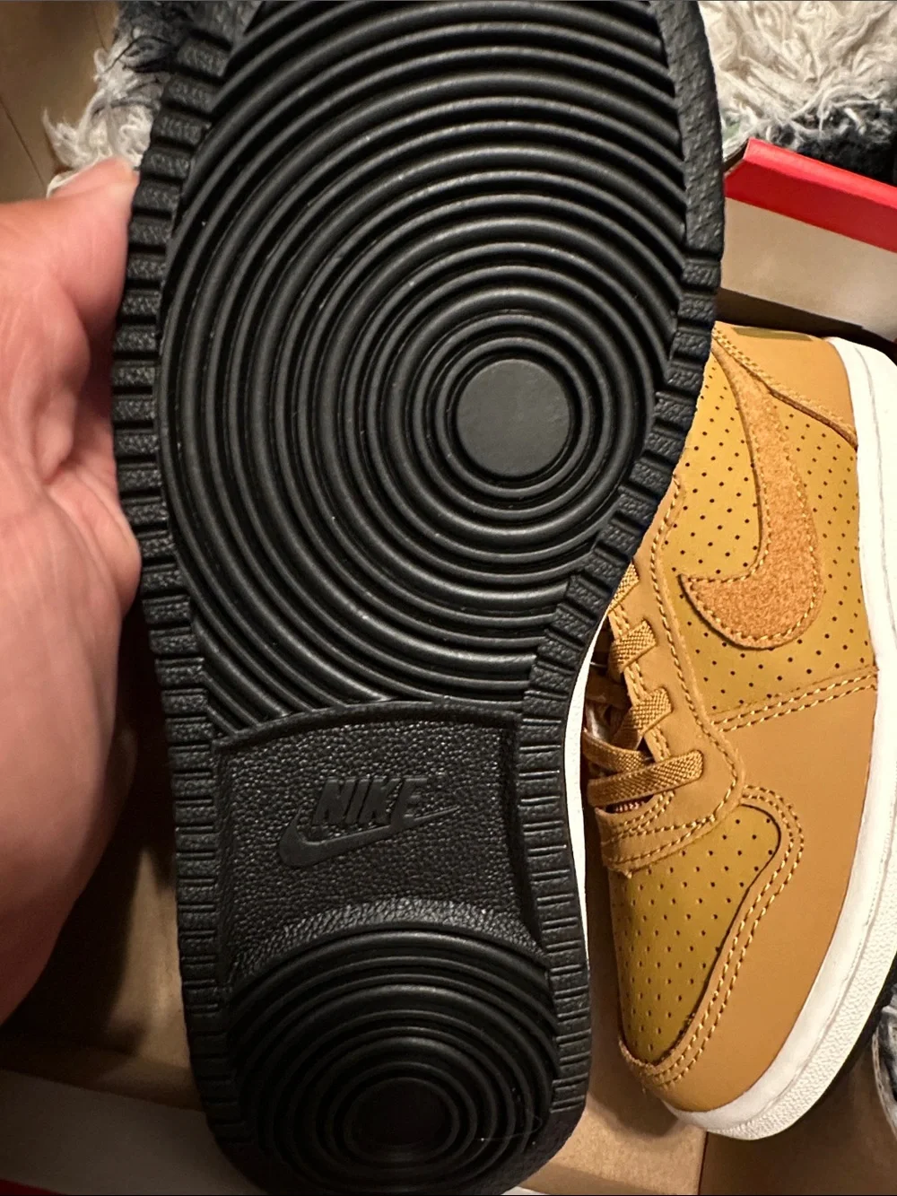 Nike Youth High-Top Sneakers in Wheat